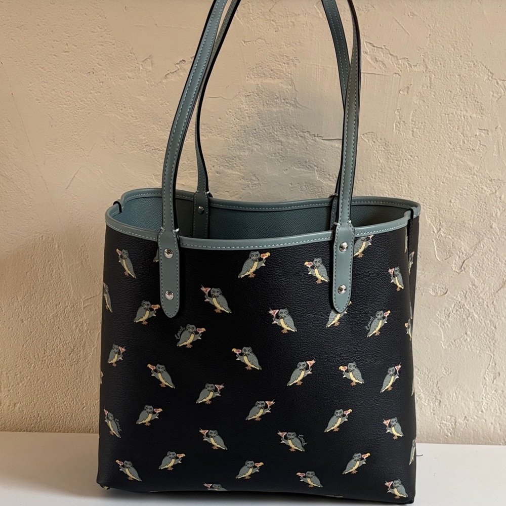 Coach Reversible City Print, Party Owl Print.  NWT - Picture 4 of 14